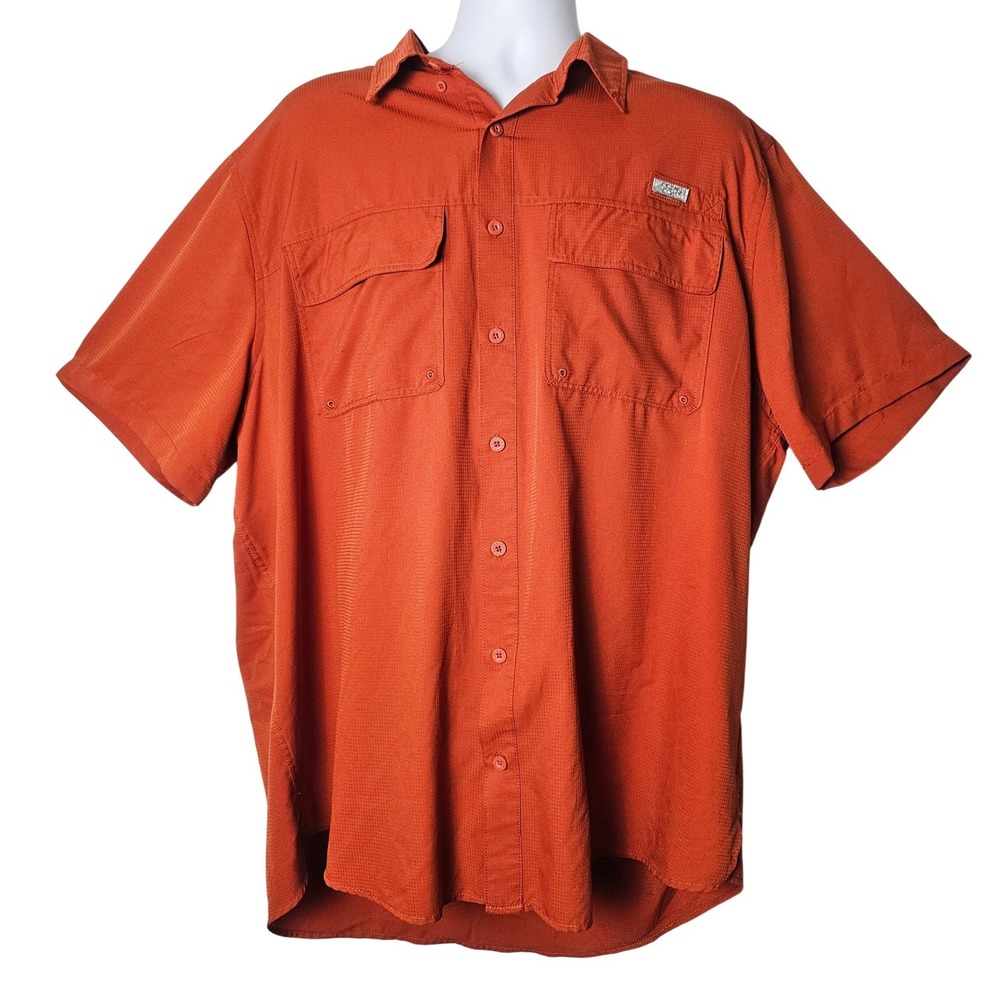 Ocean Coast Mens XLT Fishing‎ Shirt Burnt Orange Ocean Advantage Big and Tall